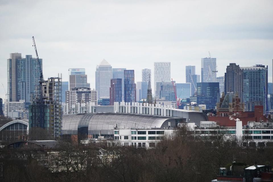 The City of London and Canary Wharf as seen from Primrose Hill (Jonathan Brady/PA) (PA Wire)