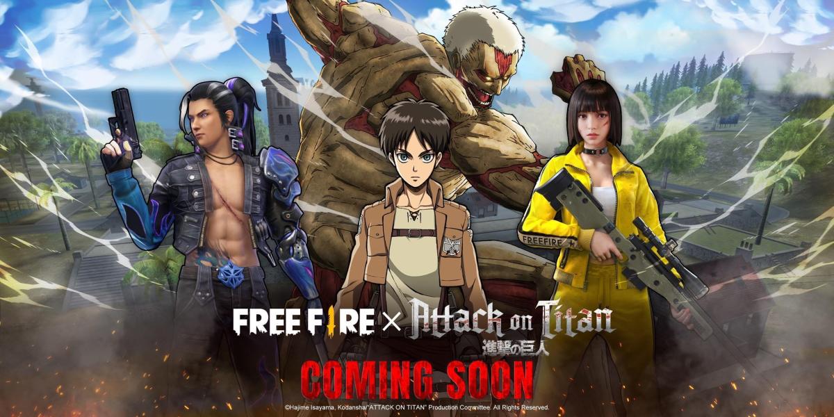 Crossover de 'Free Fire' com 'Attack on Titan' já está disponível - Olhar  Digital