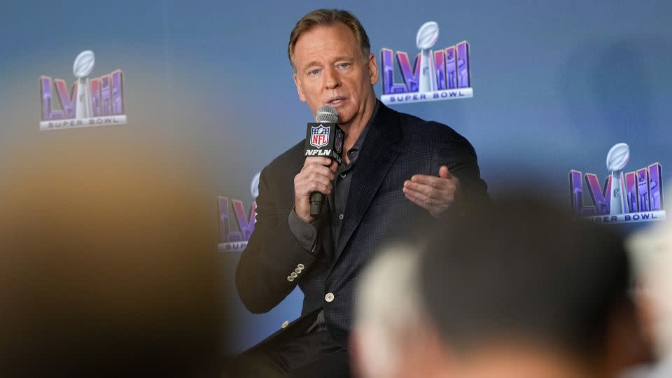 Goodell speaks to reporters in Las Vegas. - Matt York/AP