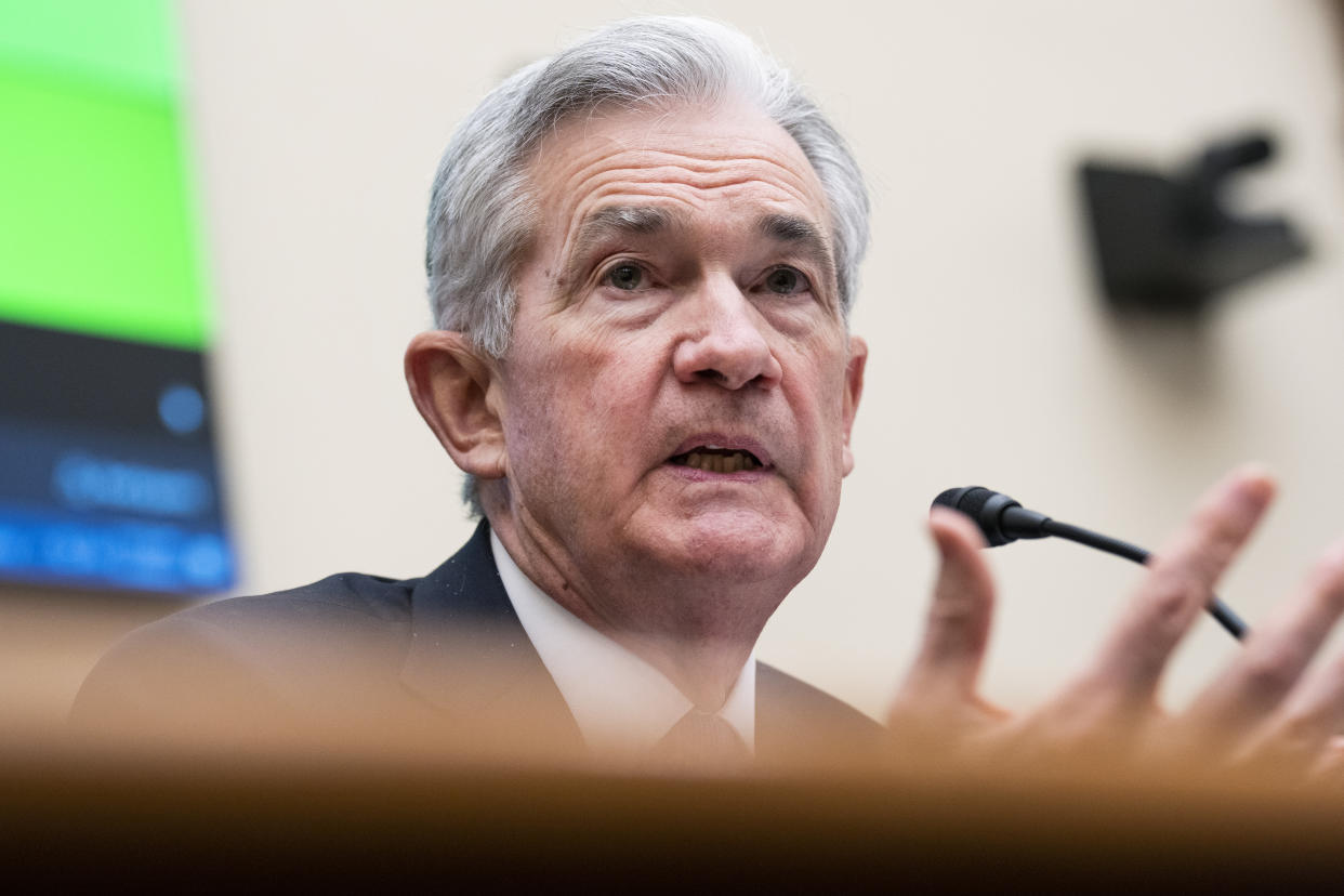 UNITED STATES - DECEMBER 1: Federal Reserve Chairman Jerome Powell testifies during the House Financial Services Committee hearing titled Oversight of the Treasury Department's and Federal Reserve's Pandemic Response, in Rayburn Building on Wednesday, December 1, 2021. Treasury Secretary Janet Yellen also testified. (Photo By Tom Williams/CQ-Roll Call, Inc via Getty Images)