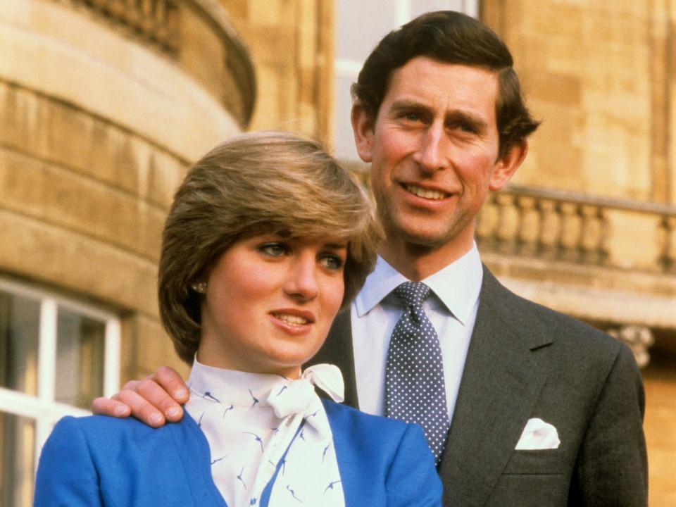 Britain's Prince Charles and Lady Diana Spencer pose together at Buckingham Palace, in this Feb. 24, 1981 file photo, following the announcement of their engagement.