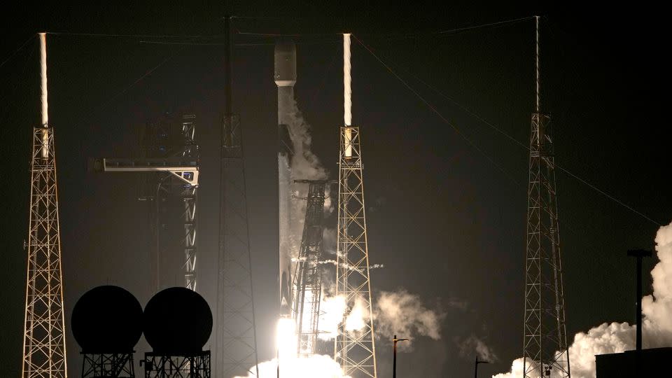 A SpaceX Falcon 9 rocket carrying NASA's PACE mission lifted off from Space Launch Complex 40 at the Cape Canaveral Air Force Station on Thursday. - John Raoux/AP