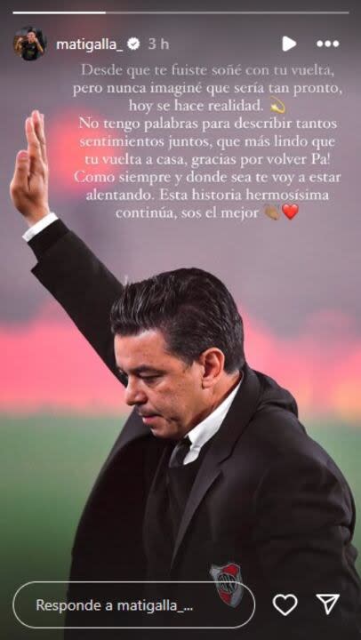 Las palabras de Matías, el hijo de Marcelo Gallardo