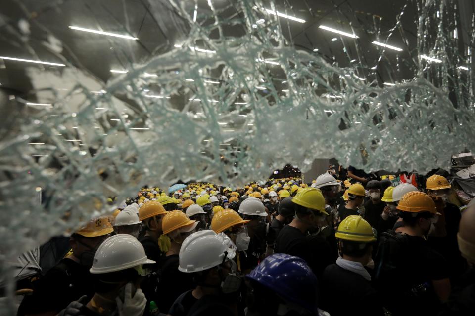 Protesters gather at the government headquarters in Hong Kong on July 1, 2019, on the 22nd anniversary of the city's handover from Britain to China. (Photo: Vivek Prakash/AFP/Getty Images)