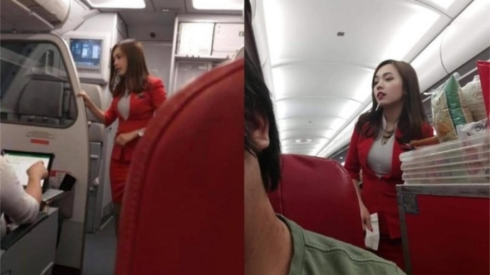 網友拍下的照片讓該名空姐在網路上爆紅。圖／翻攝自臉書