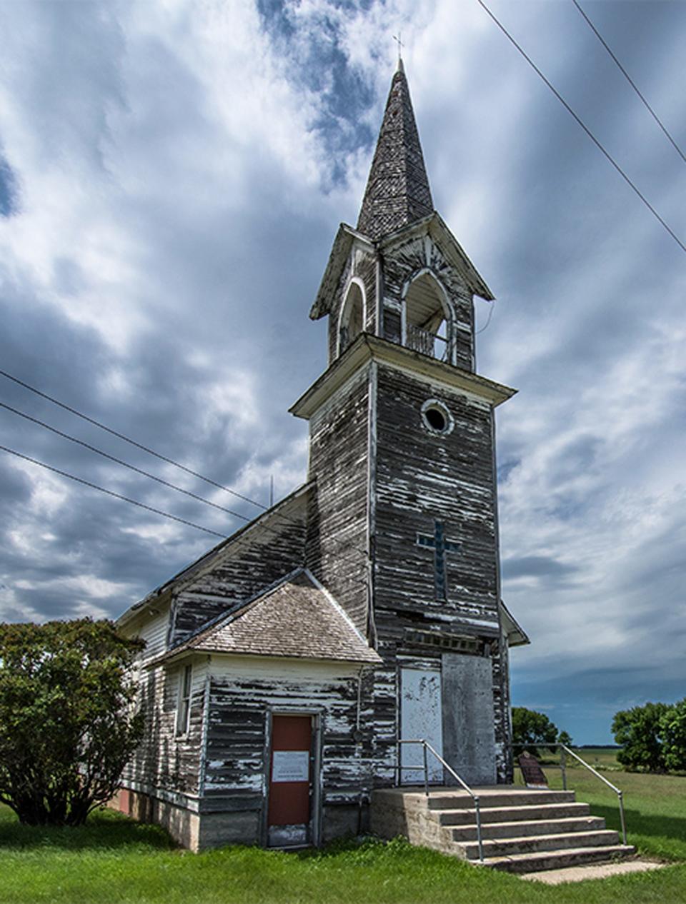 a view of the church prior to the first phase of the restoration.