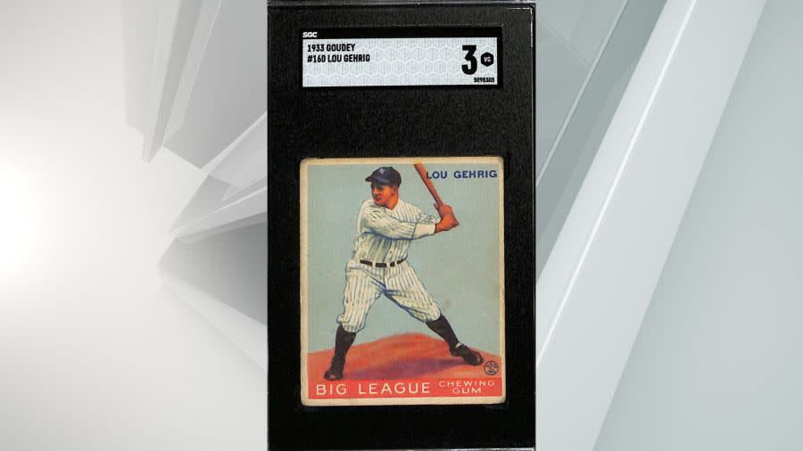 1933 Goudey #160 Lou Gehrig Graded SGC 3 – current bid: $3,500
