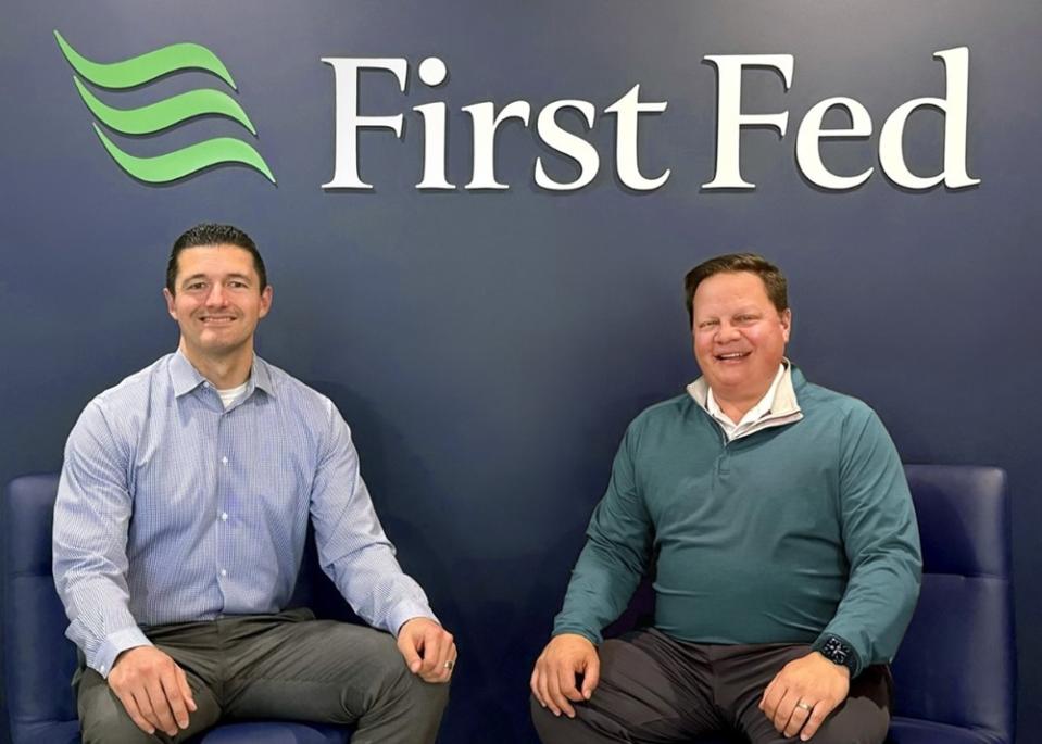 Kyle Henderson, Chief Credit Officer, with Matt Deines, CEO of First Fed Bank.