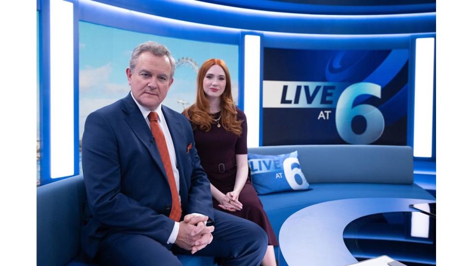 HUGH BONNEVILLE as Douglas and KAREN GILLAN as Madeline in DOUGLAS IS CANCELLED