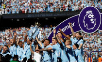 <p>Soccer Football – Premier League – Manchester City vs Huddersfield Town – Etihad Stadium, Manchester, Britain – May 6, 2018 Manchester City’s Vincent Kompany celebrates with the trophy after winning the Premier League title REUTERS/Phil Noble EDITORIAL USE ONLY. No use with unauthorized audio, video, data, fixture lists, club/league logos or “live” services. Online in-match use limited to 75 images, no video emulation. No use in betting, games or single club/league/player publications. Please contact your account representative for further details. </p>