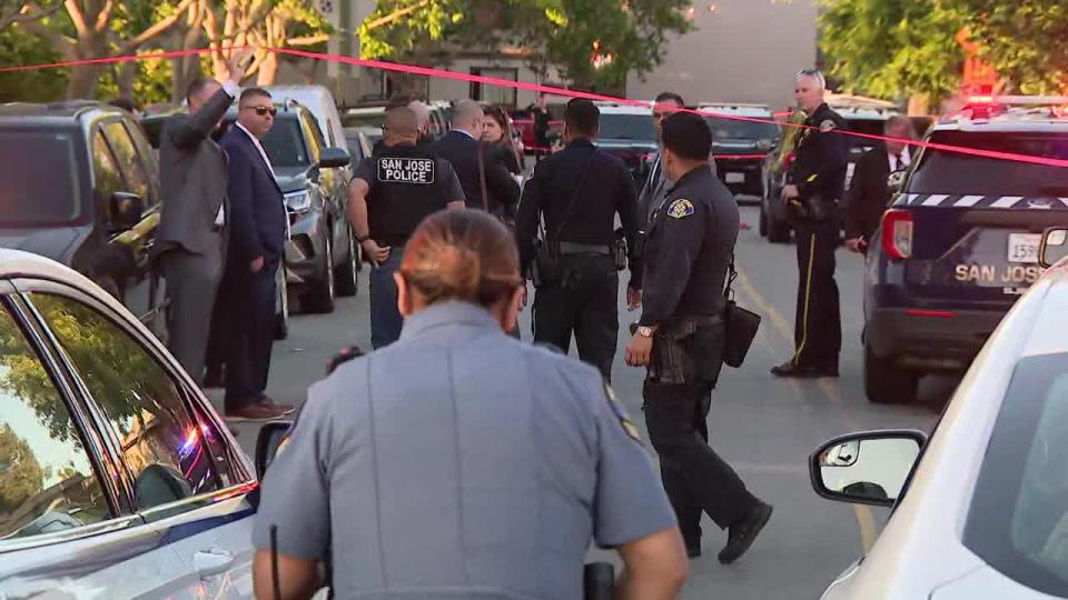 <div>San Jose police shot a man after neighbors called 911 to report that a man was firing a gun in their neighborhood on Kollmar Drive. May 19, 2024</div>