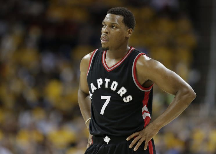Kyle Lowry is giving up hope, but he also isn't too hopeful he'll play in Game 4. (AP)