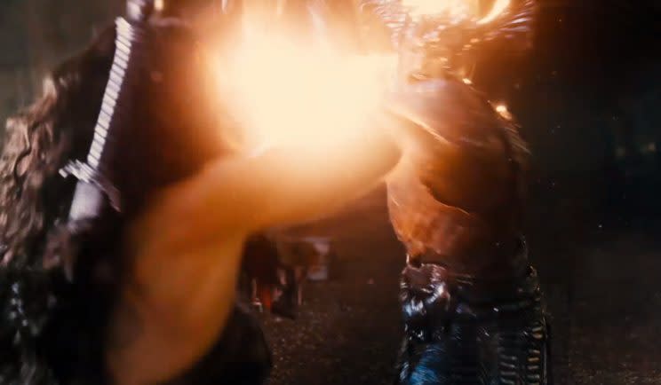 Here's our first glimpse of Ares fighting Wonder Woman - Credit: Warner Bros.