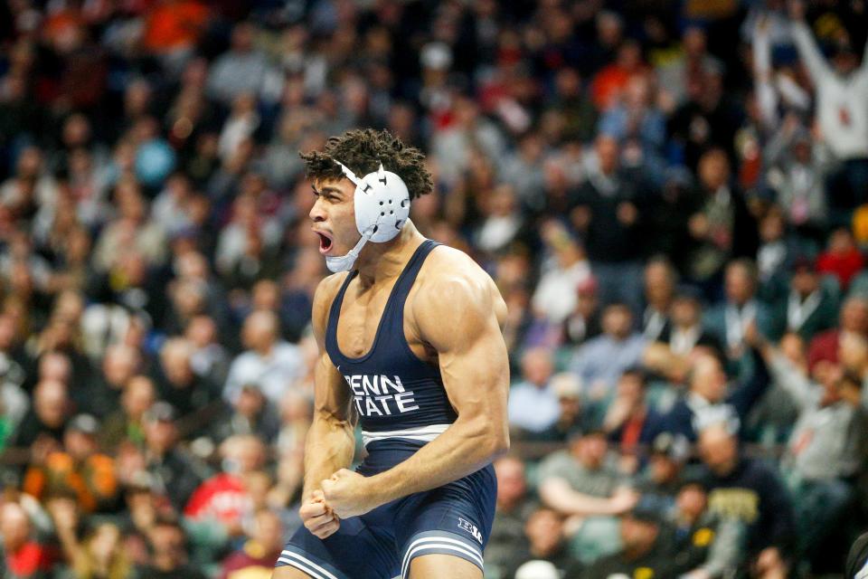 Carter Starocci, a three-time NCAA champ, did not weigh in for Penn State's easy Friday night victory at Michigan.