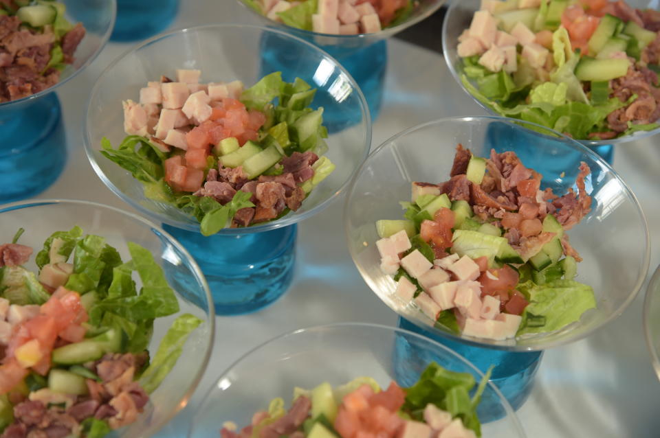 Among our reception eats was the famous Cobb salad served at the Hollywood Brown Derby restaurant inside Disney's Hollywood Studios. (Photo: Rick Diamond)