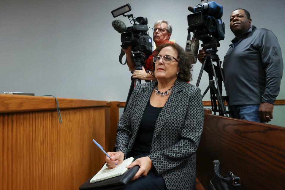 TCPalm legal affairs reporter Melissa Holsman covers a sentencing hearing at the St. Lucie County Courthouse in downtown Fort Pierce on Tuesday, March 12, 2024.