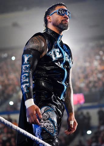 <p>WWE/Getty</p> Jey Uso on May 6, 2024