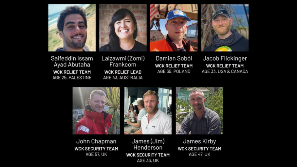 A composite image of the aid workers who were killed