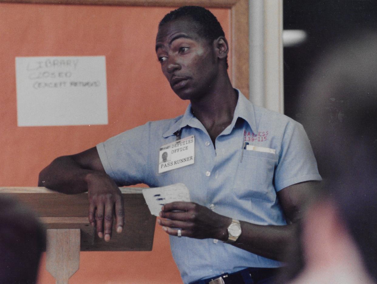 Convicted killer Carl Bayless, 36, discusses life at the Marion Correctional Institution on June 16, 1992.
