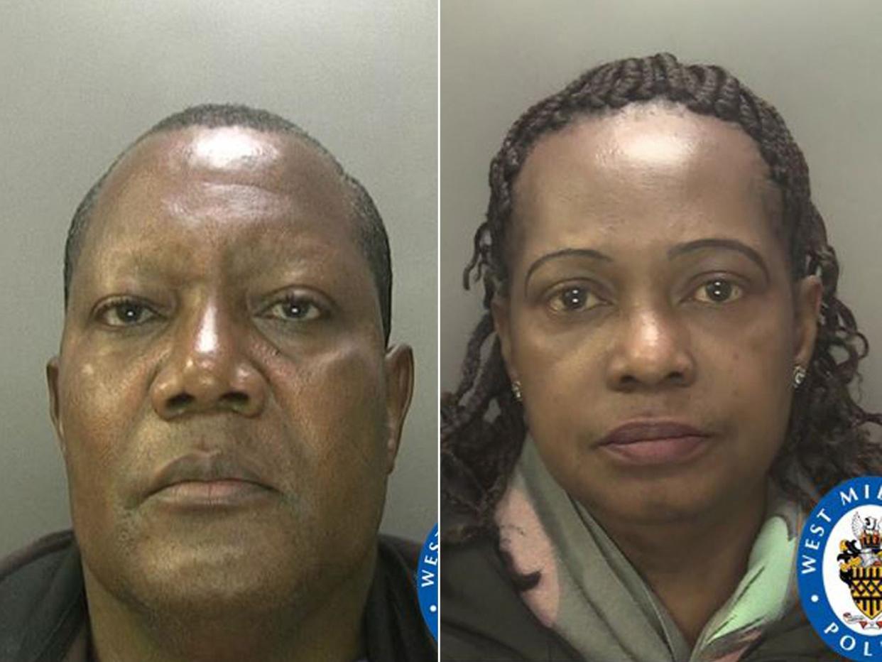 Michael and Juliana Oluronbi, who have been convicted over the abuse of children: West Midlands Police