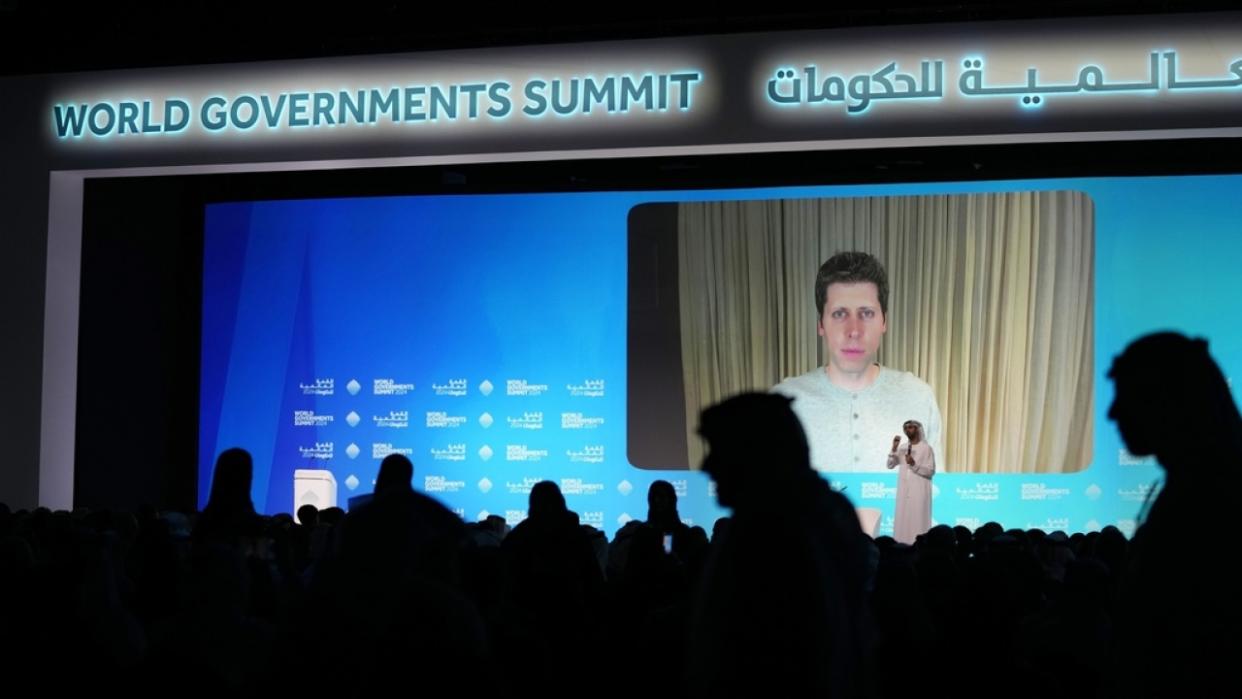 OpenAI CEO Sam Altman speaks via video chat at the World Government Summit.