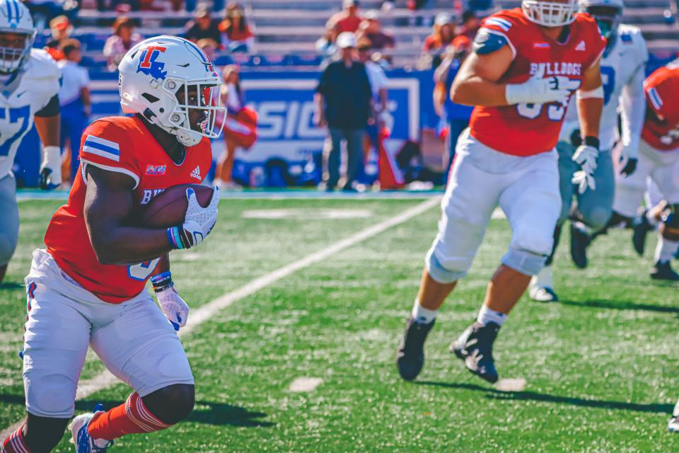 Louisiana Tech's Smoke Harris runs against UTEP in a recent game.