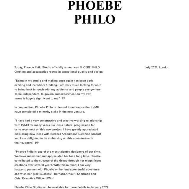 Phoebe Philo's Fashion Label To Debut in September - Wonder