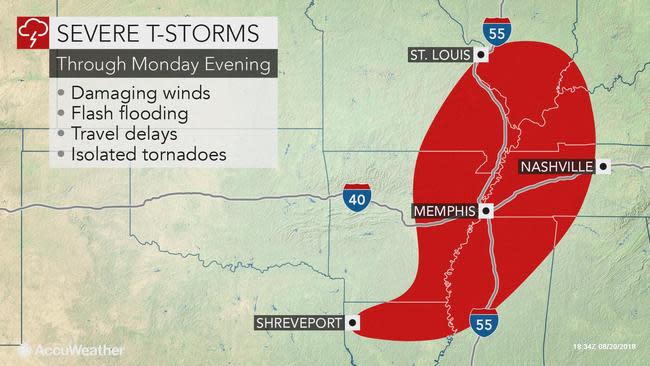 Flash Flood Severe Weather Risk To Target Mississippi Valley Into Monday Night