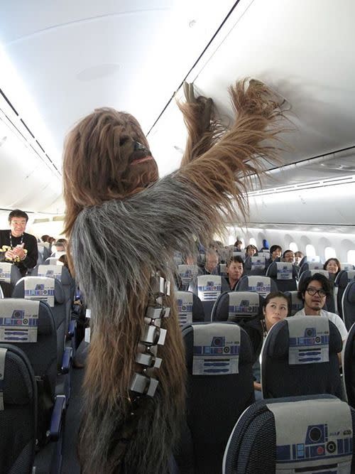 Do you think Chewbacca paid for extra leg room? All Nippon Airways/Facebook