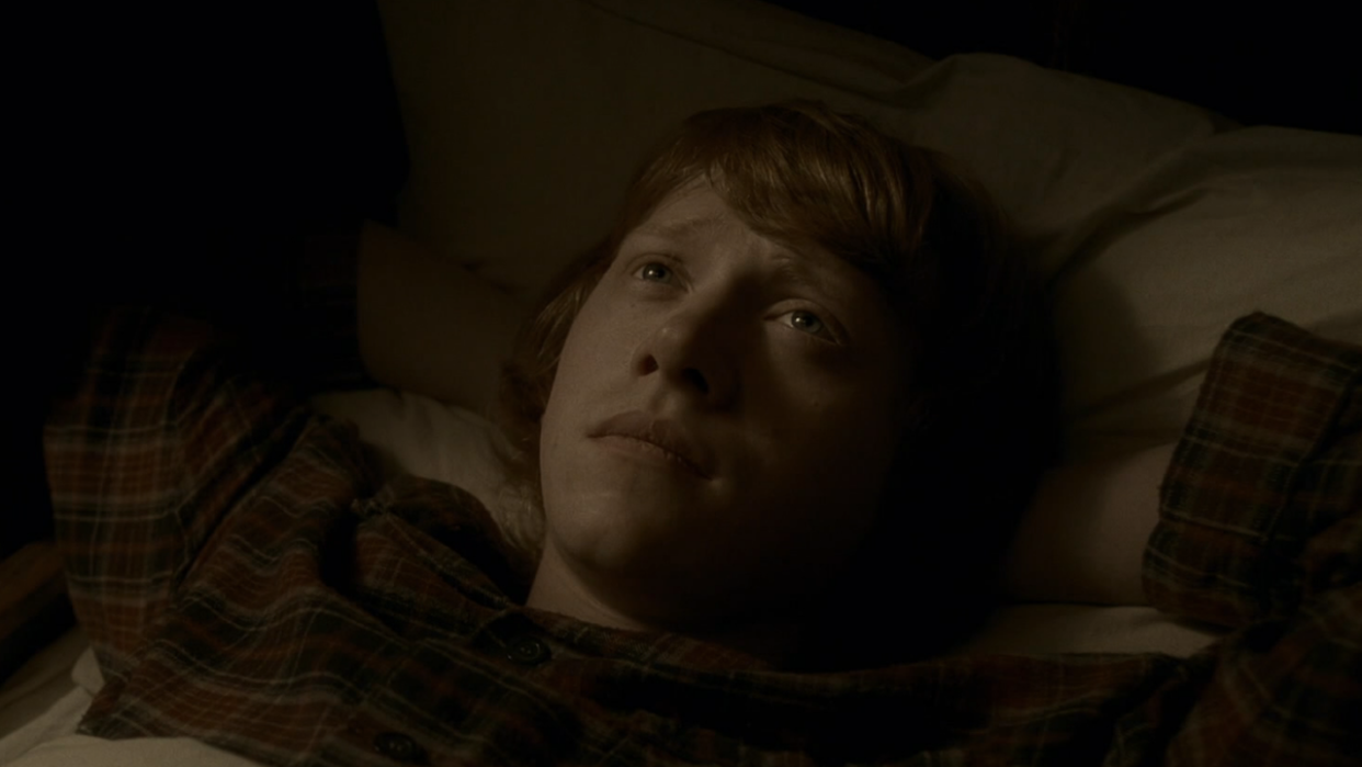  Rupert Grint as Ron in bed during Harry Potter 6. 