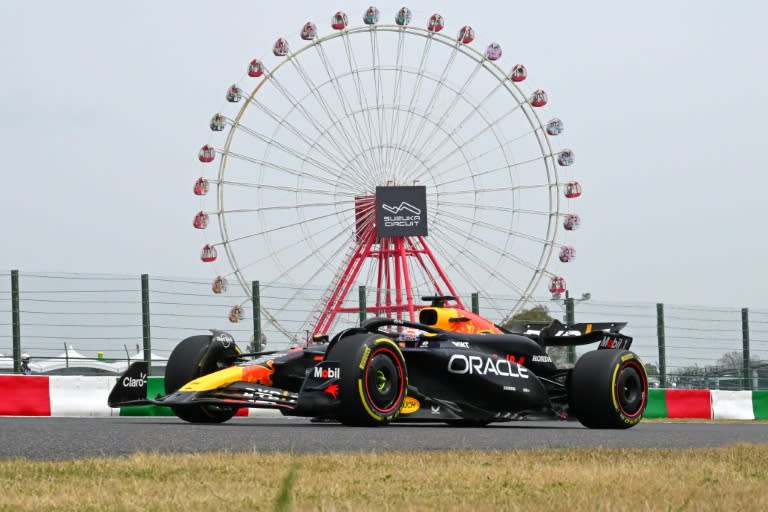 La Red Bull de Max Verstappen, en pole position du Grand Prix du Japon à Suzuka, le 6 avril 2024. (Yuichi YAMAZAKI)