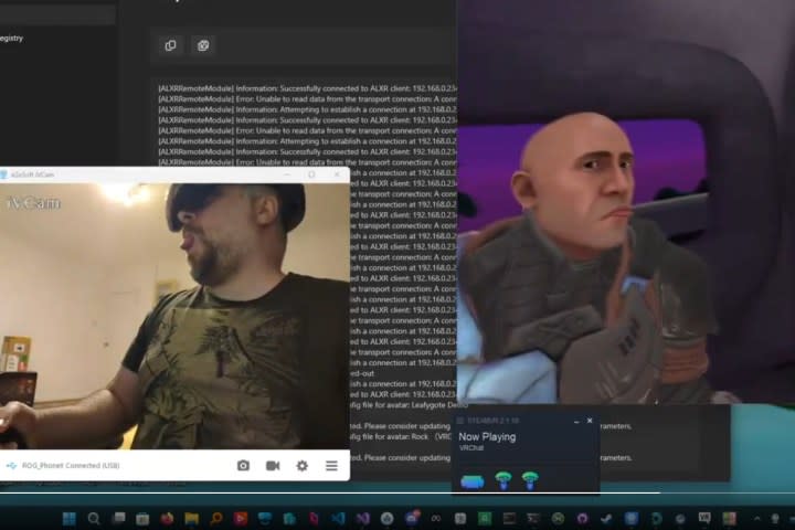 The developer shows off Quest Pro tongue tracking extension.