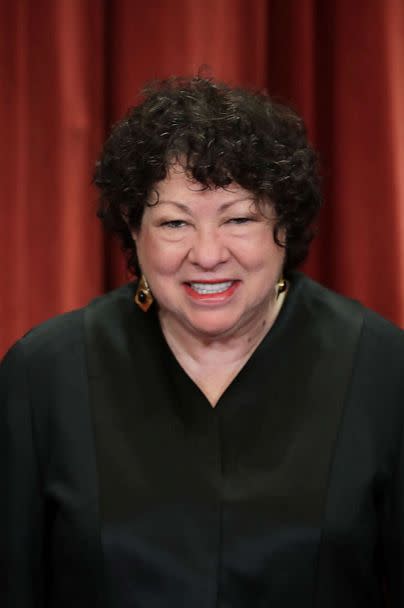 PHOTO: In this Nov. 30, 2018, file hoto, Associate Justice Sonia Sotomayor poses for the court's official portrait in the East Conference Room at the Supreme Court building in Washington, D.C. (Chip Somodevilla/Getty Images, FILE)