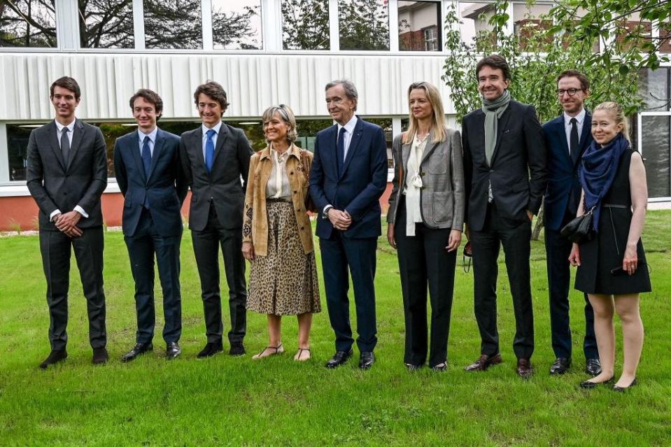 Bernard Arnault with his family