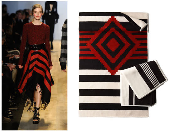 Red-and-Black Blanket Skirt = Native Print Towels