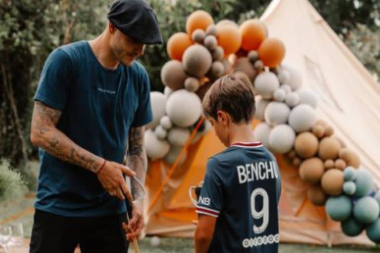 El jugador comparte los momentos con los hijos de su esposa (Foto Instagram @mauroicardi)