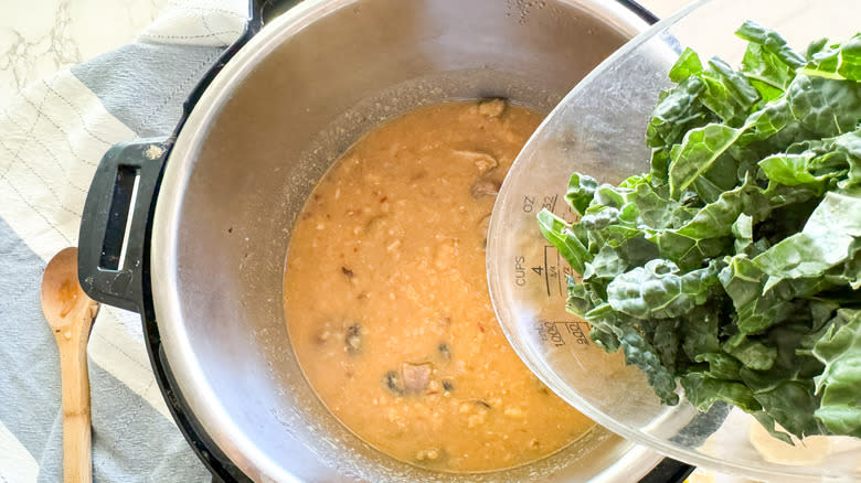 adding kale to instant pot