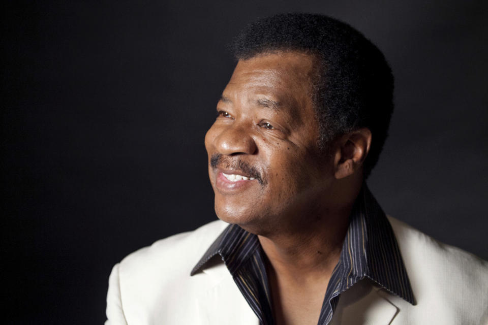 This undated photo provided by Stacie Huckeba via Rip Rense shows Jerry Lawson, for four decades the lead singer of cult favorite a cappella group the Persuasions. Longtime friend Rense says Lawson died Wednesday, July 10, 2019, in Phoenix after a long illness. He was 75. Lawson's smooth baritone led the eclectic sextet revered as the "The Kings of a Cappella" by their small but devoted fan base that included Frank Zappa and Rod Stewart. (Stacie Huckeba via AP)