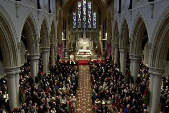 Inside the church of Shane MacGowan’s funeral (Facebook)