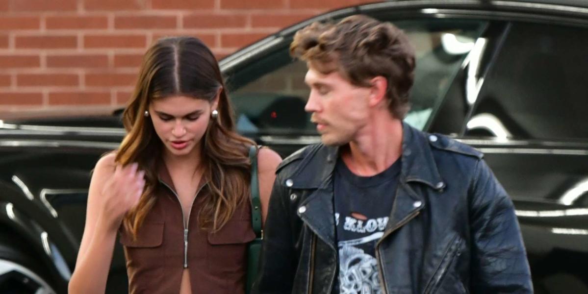 Kaia Gerber's Midriff-Baring Brown Vest Perfectly Complemented Austin  Butler's Bad Boy Leather Look