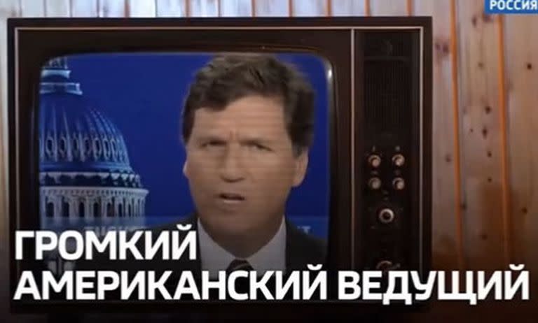 El trailer del programa de Tucker Carlson en la TV rusa