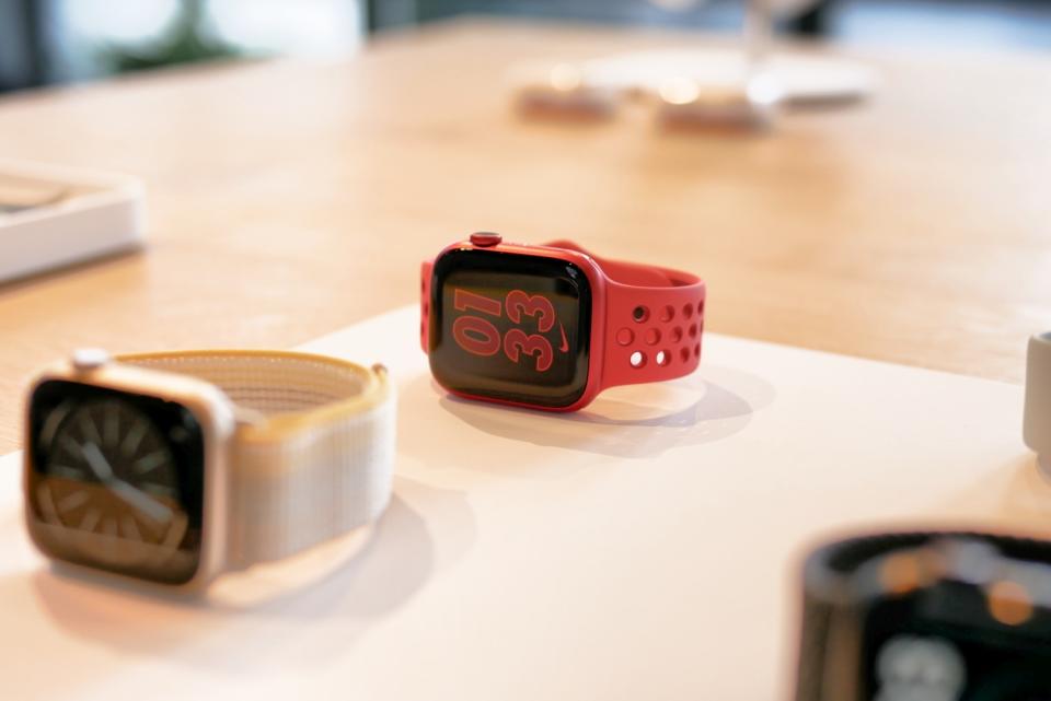 Apple Watch Series 8 with Nike Band on table