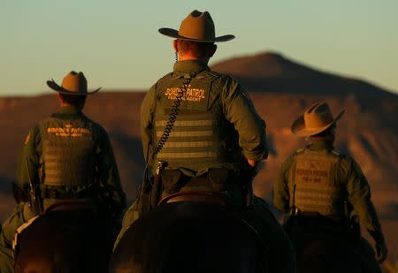 U.S. Border Patrol agents from Boulevard Station, who's nick-name is the "East County Regulators" head out on patrol near Jacumba, California, U.S November 14, 2016. REUTERS/Mike Blake/File Photo