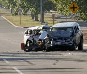 The aftermath of the crash.