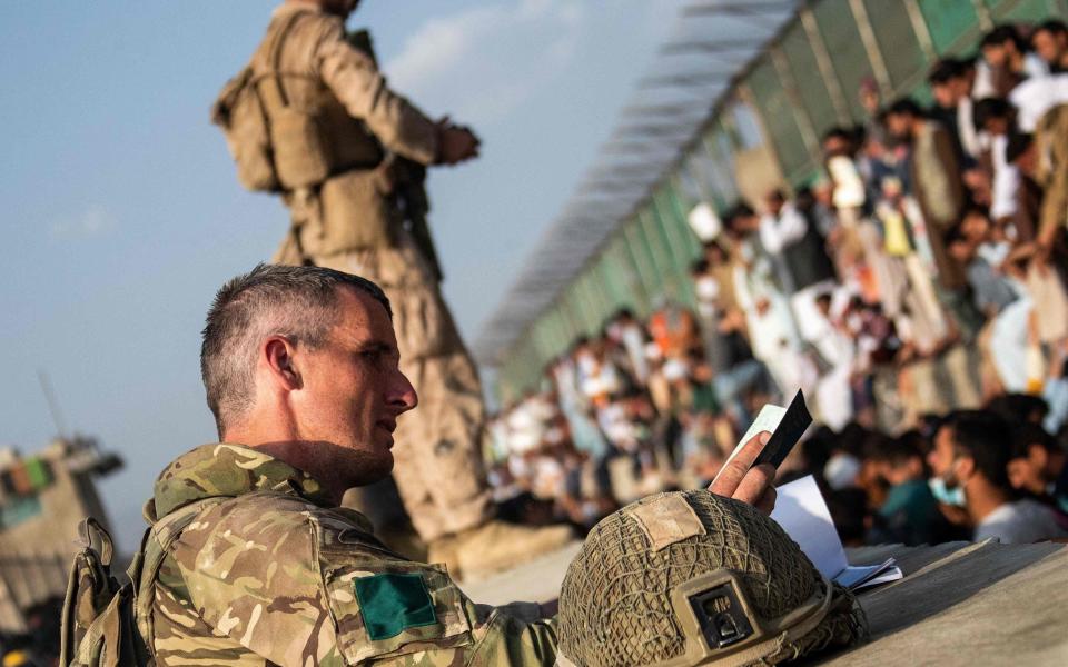 A scene showing the evacuation from Kabul airport taken on August 22 - Ben Shread/AFP