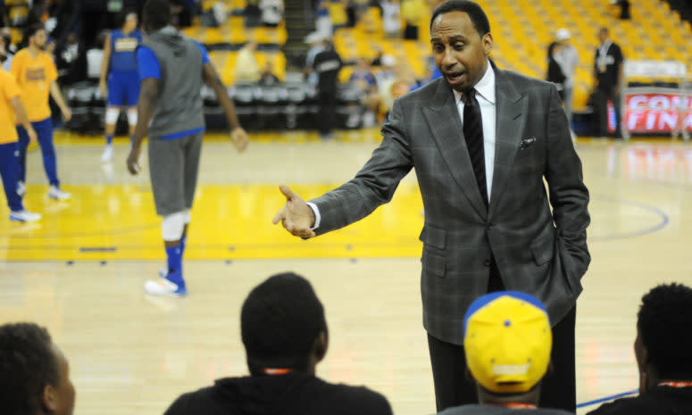 Stephen A. Smith at the Warriors game.