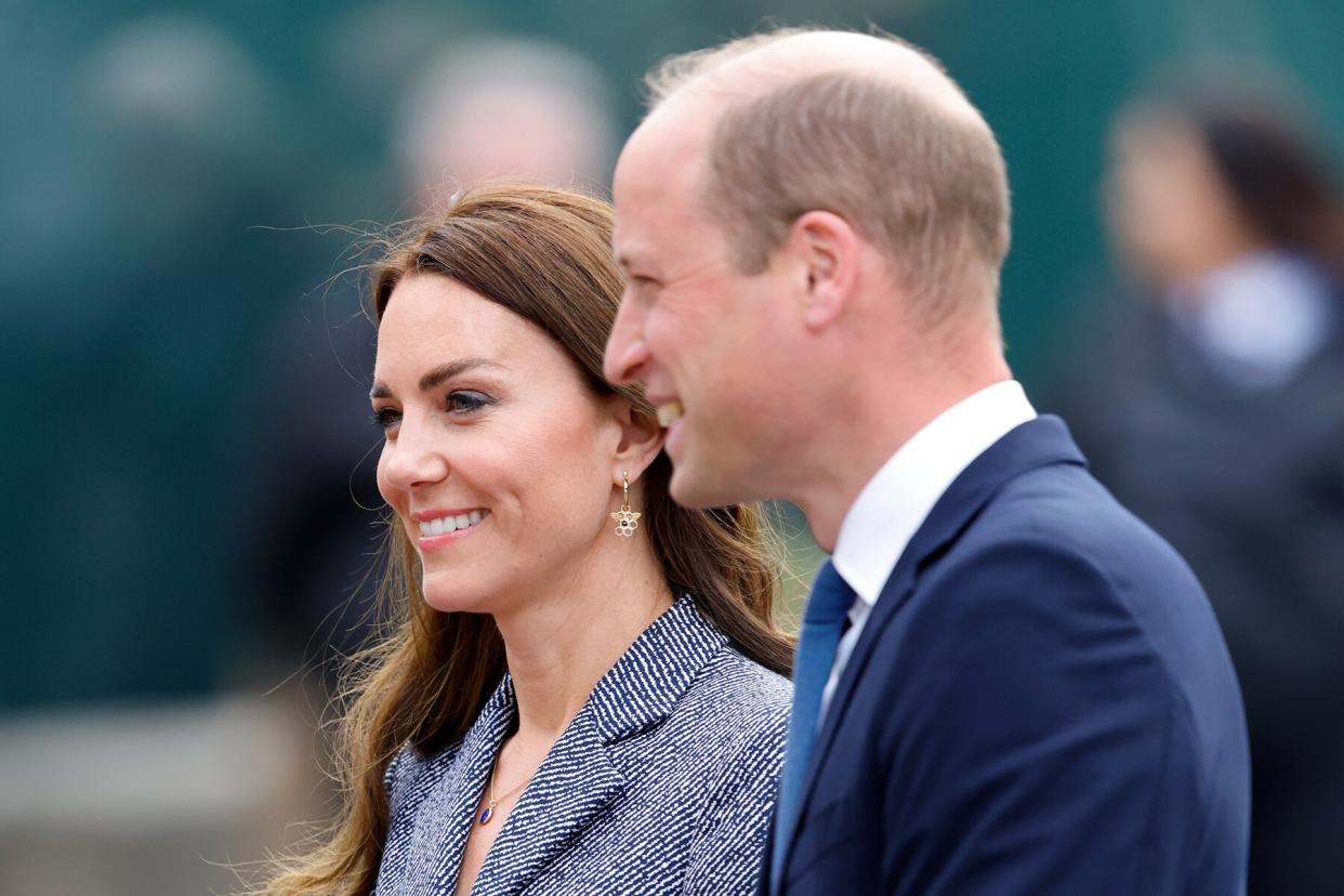 Catherine, Duchess of Cambridge and Prince William, Duke of Cambridge attend the official opening of the Glade of Light Memorial at Manchester Cathedral in Manchester, England.