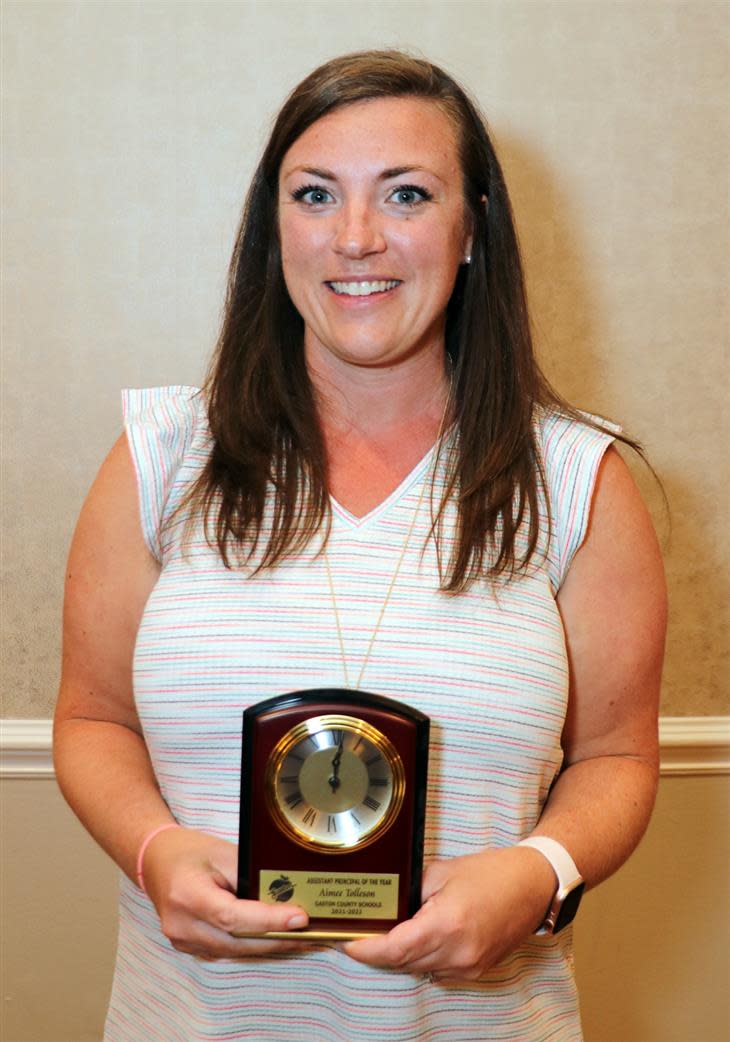 Aimee Tolleson from South Point High School, in Belmont, was named the 2022-23 Assistant Principal of the Year.