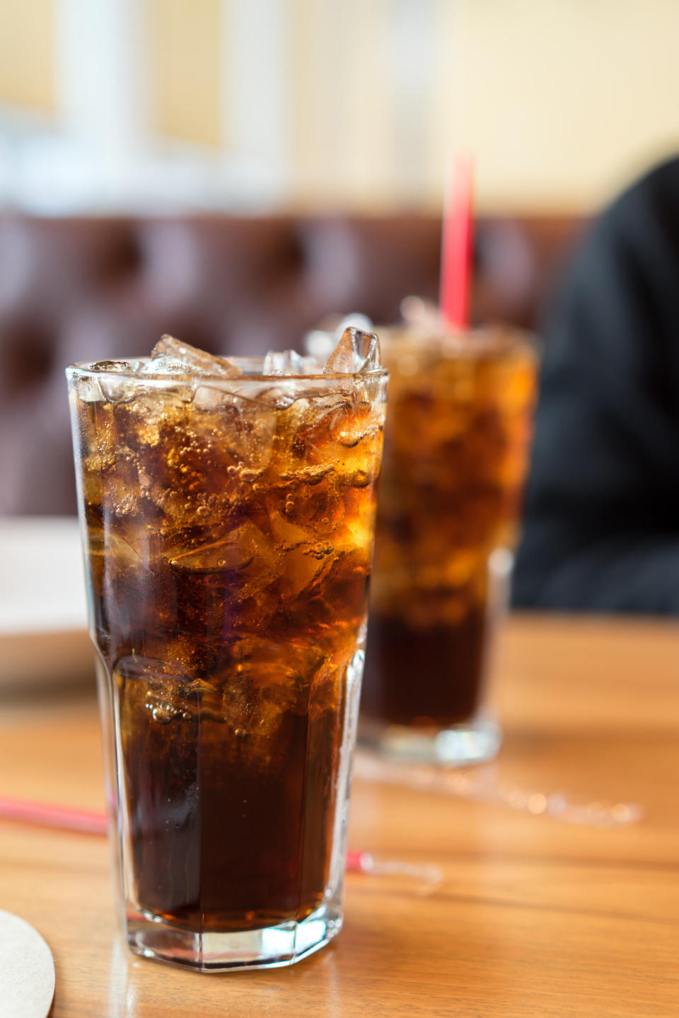 Two glasses of soda.