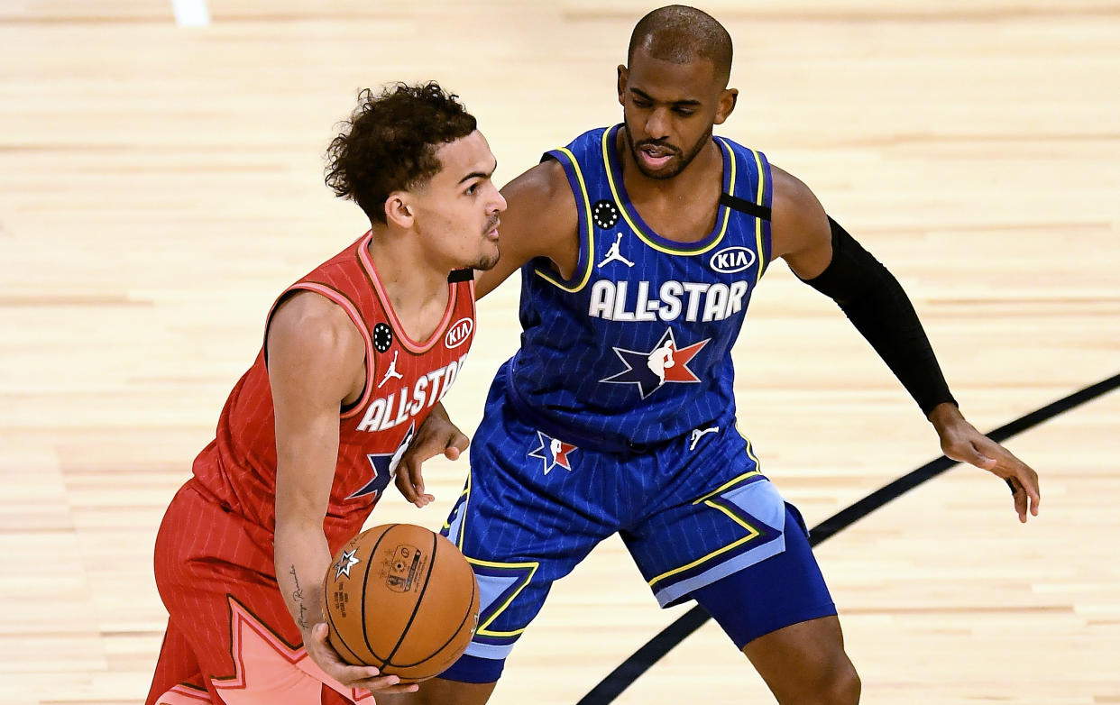 2020 NBA All-Stars Trae Young and Chris Paul will headline the NBA's HORSE Challenge. (Getty Images)